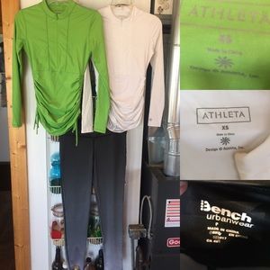 Athleta SPF Tops & Bench legging lot, extra small
